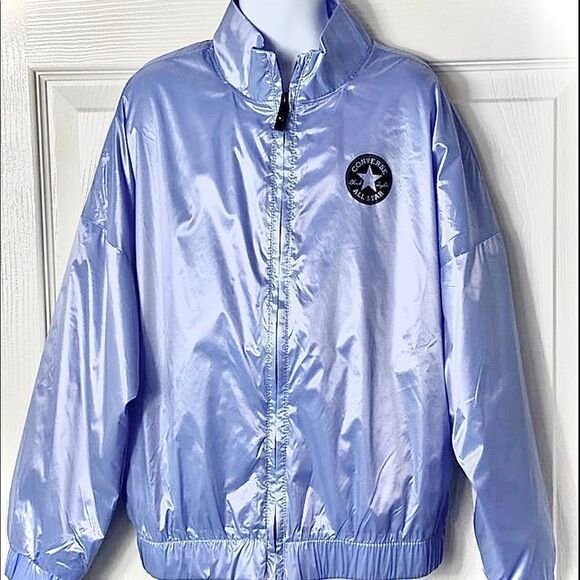 CONVERSE Girls Taffeta Bomber Lightweight Jacket - Picture 1 of 11